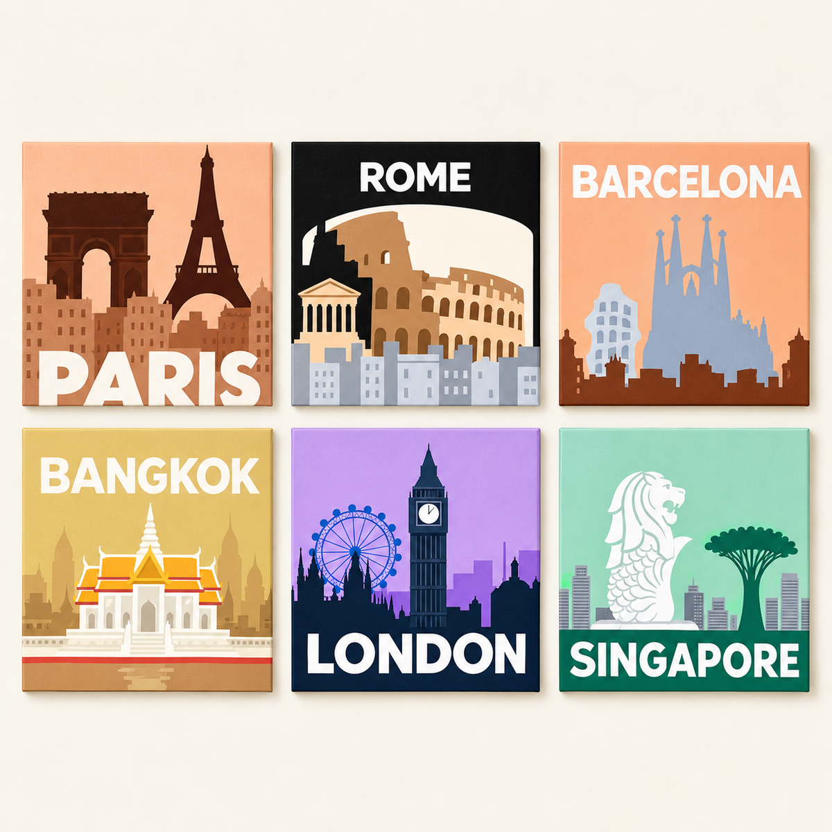 World Cities – Set of 6 pictures