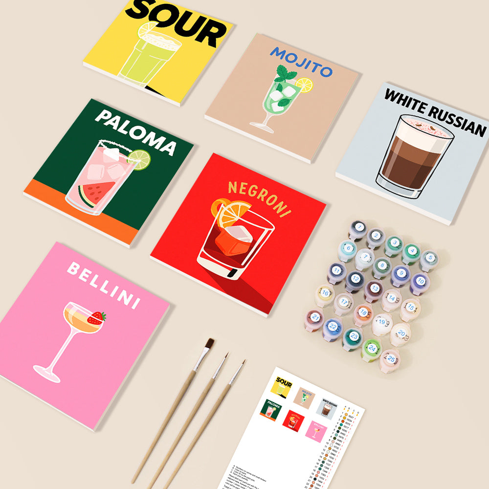 Klassiske Cocktails - Sett med 6 bilder