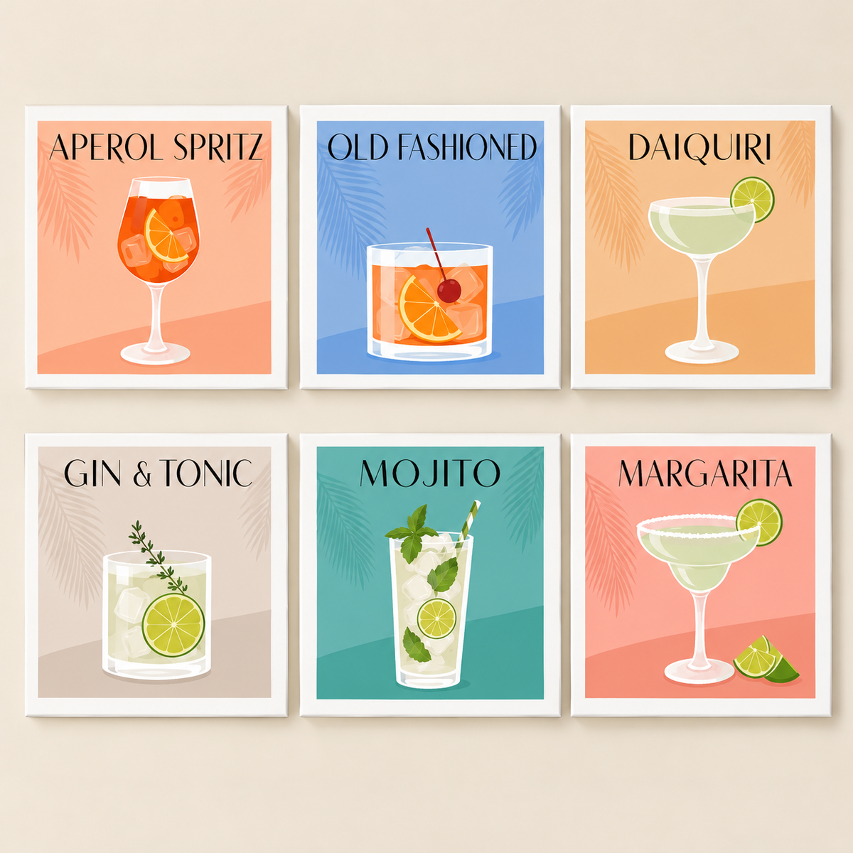 Tidløse Cocktails - Sett med 6 bilder