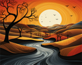 Solnedgangens Stille Elv