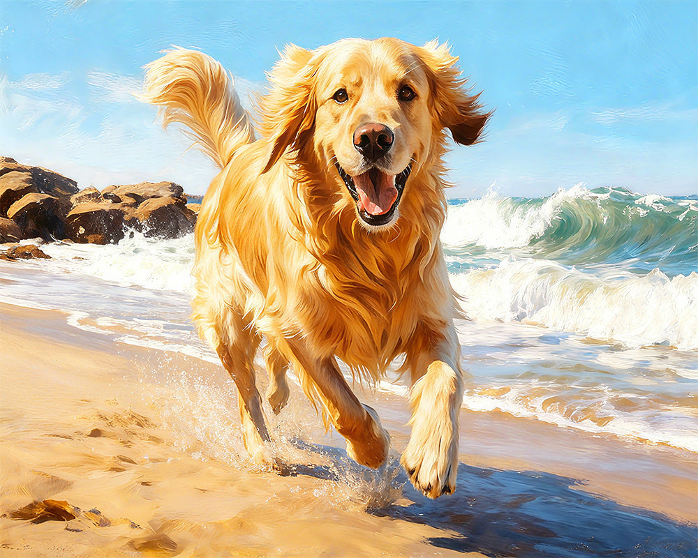 Strandglede med Golden