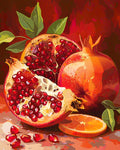 Pomegranate in Deep Red Tones